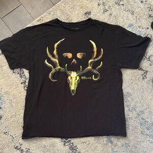 Men's Bone Collector Black Skull Graphic Tee T-shirt Size XL